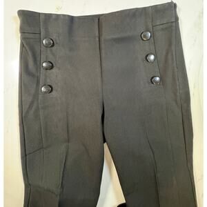 Ann Taylor LOFT Black Sailor Button Ankle Pants Size 10 NWT